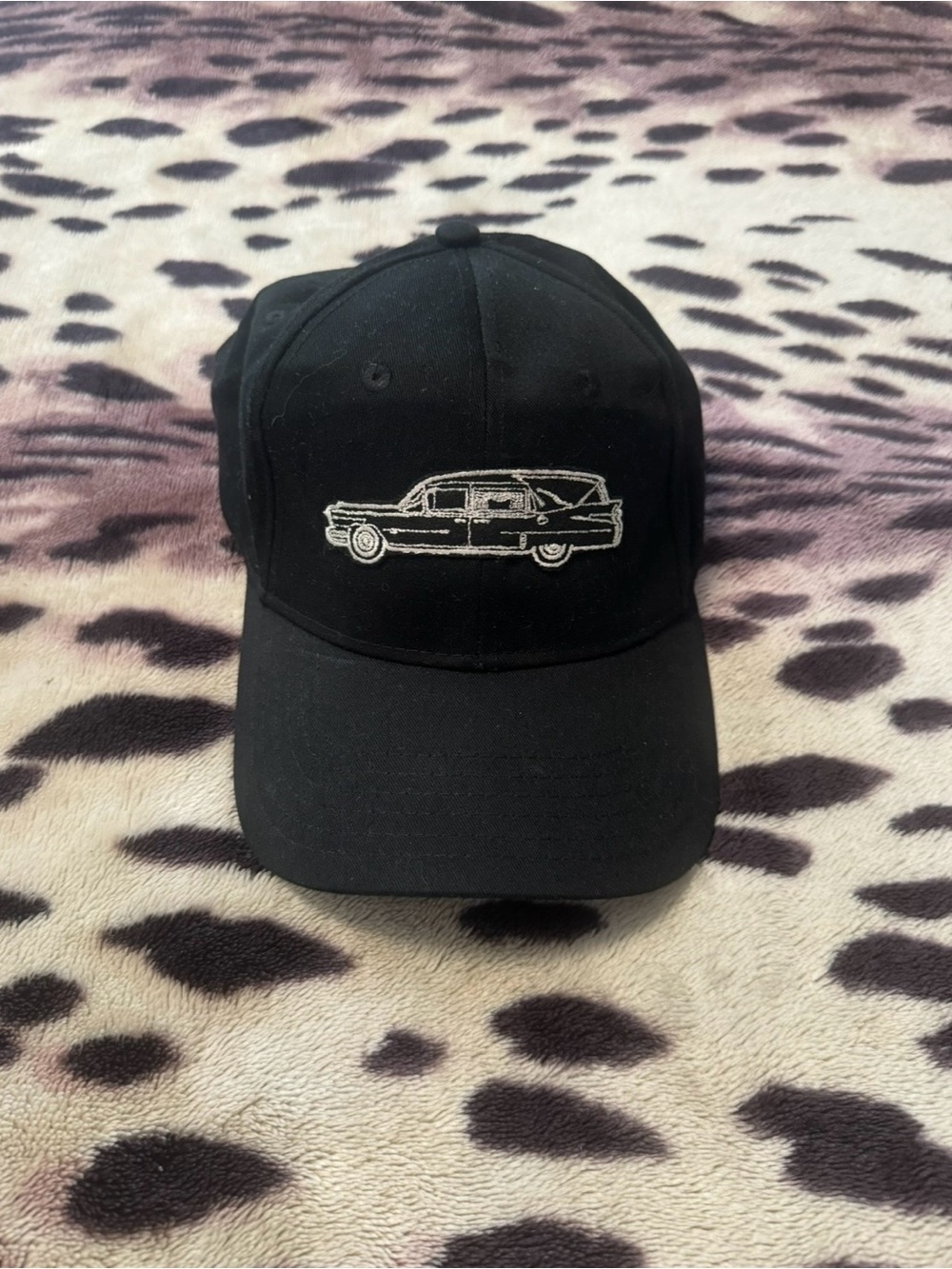 OTTO Black Cap with Hearse Embroidery